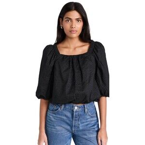 AYR Black Puff Sleeve Blouse